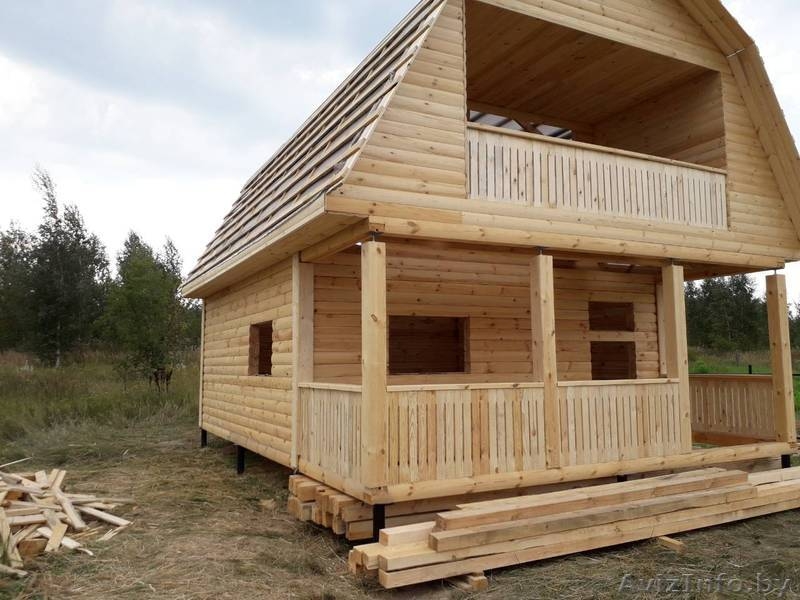 Дома сруб из бруса Артем 6 × 6 с террасой установка в Дзержинске - Изображение #3, Объявление #1614047