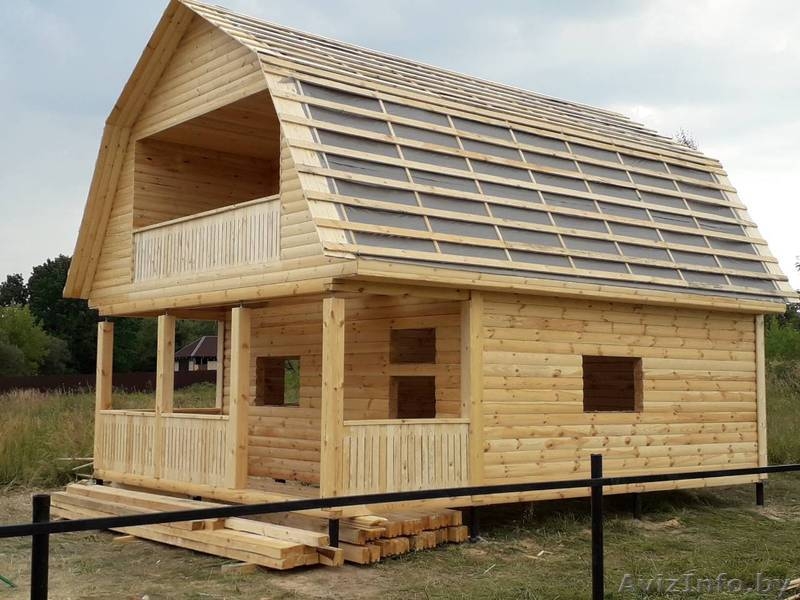 Дома сруб из бруса Артем 6 × 6 с террасой установка в Дзержинске - Изображение #5, Объявление #1614047