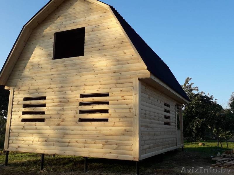 Дом сруб из бруса Алексей 6 × 6 с террасой, установка в Заславле - Изображение #4, Объявление #1614295