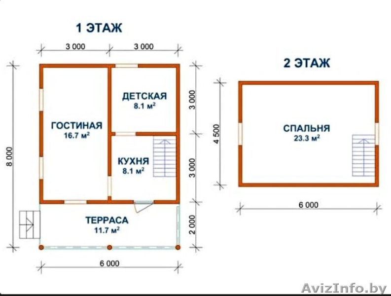 Дом из бруса Оскар 6х8м сруб с установкой Минск и область - Изображение #2, Объявление #1617970