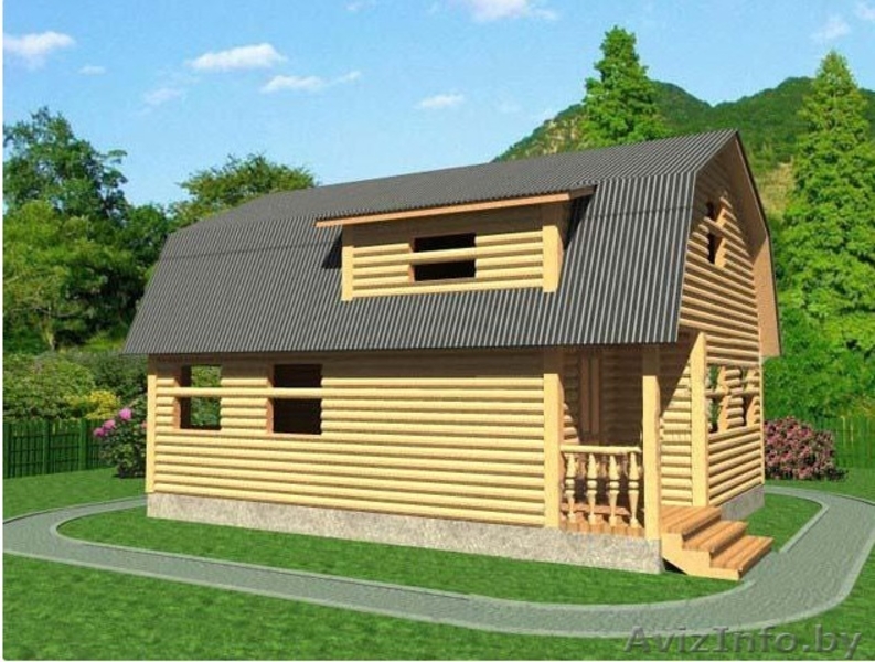 Дом из бруса сруб Петр 6х8 установка Воложинский район - Изображение #1, Объявление #1618459