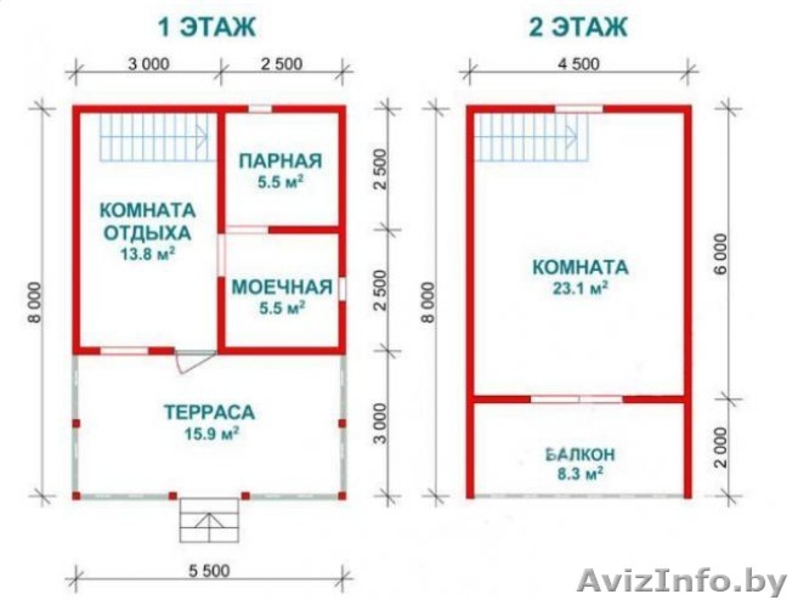 Баня Дом из бруса Валерия 5,5х8 Сруб установка Червенский район - Изображение #3, Объявление #1618476