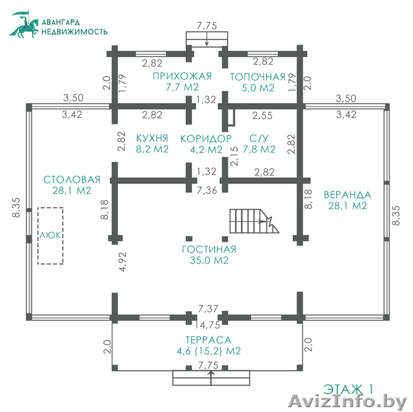 Стильный дом из клееного бруса 206 м2 в двух уровнях. - Изображение #9, Объявление #1623540