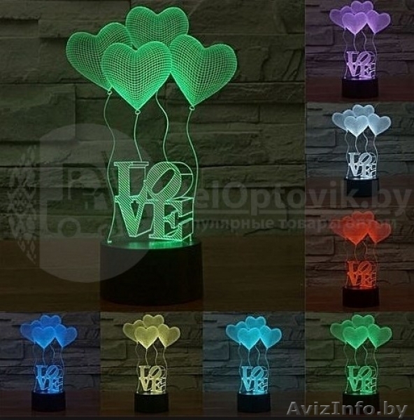 3 D Creative Desk Lamp (Настольная лампа голограмма 3Д) - Изображение #5, Объявление #1639927