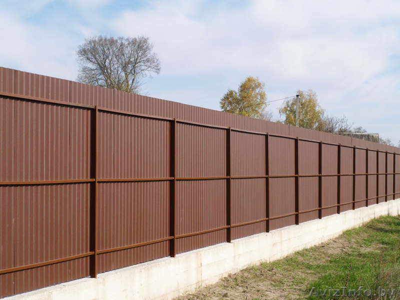 Установка забора. Забор из профлиста МП20. Ограждение. - Изображение #3, Объявление #1377413