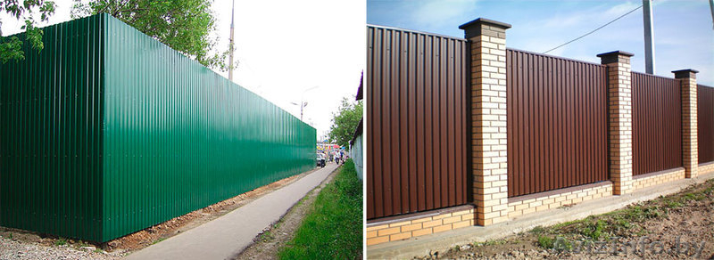 Установка забора. Забор из профлиста МП20. Ограждение. - Изображение #4, Объявление #1377413