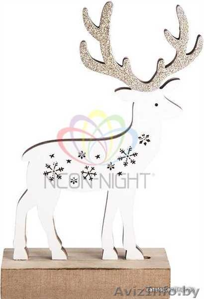 Деревянная фигурка с подсветкой Олененок 13-5-19,5 см - Изображение #1, Объявление #1642530