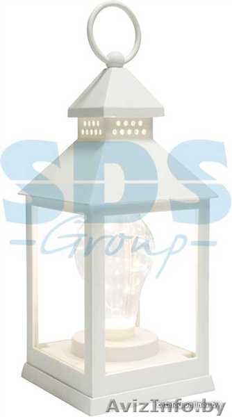 Декоративный фонарь с лампочкой, белый корпус, размер 10.5х10.5х24 см, цвет ТЕПЛ - Изображение #5, Объявление #1642458