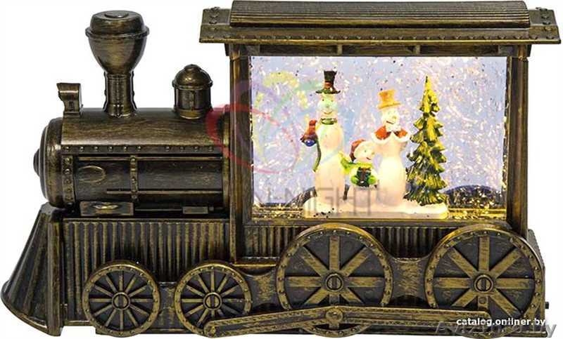 Декоративный светильник Паровозик с эффектом снегопада, подсветкой и новогодней  - Изображение #3, Объявление #1642406