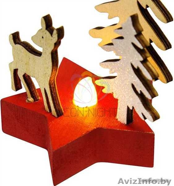 Деревянная фигурка с подсветкой Олененок в лесу 9-8-10 см - Изображение #4, Объявление #1642529