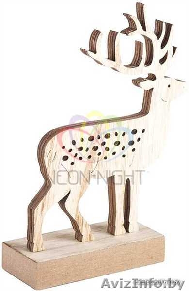 Деревянная фигурка с подсветкой Олень 14,5-5-19 см - Изображение #2, Объявление #1642555