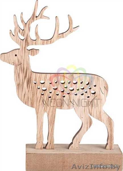 Деревянная фигурка с подсветкой Олень 14,5-5-19 см - Изображение #3, Объявление #1642555