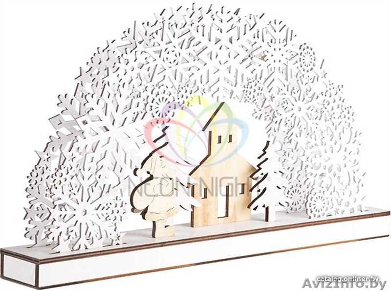 Деревянная фигурка с подсветкой Рождественская сказка 44,5-6-24 см - Изображение #3, Объявление #1642556