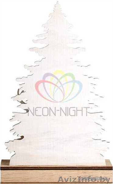 Деревянная фигурка с подсветкой Елочка с оленем 18-7-29 см - Изображение #3, Объявление #1642564