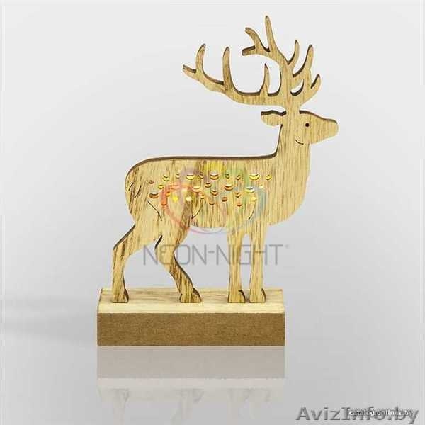 Деревянная фигурка с подсветкой Олень 14,5-5-19 см - Изображение #5, Объявление #1642555
