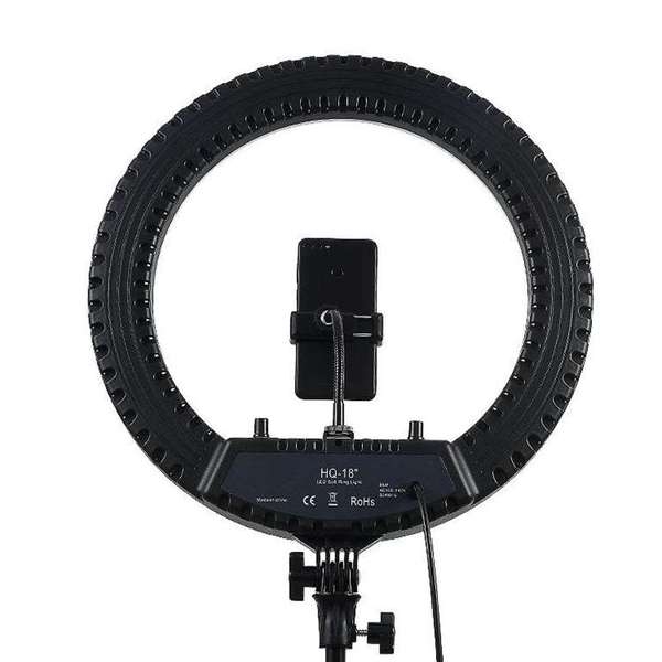 Лампа кольцевая 45 см HQ-18, 112 диода, 55 Вт,   держатель смартфона   сумка   штатив 2,1 м. - Изображение #3, Объявление #1668353