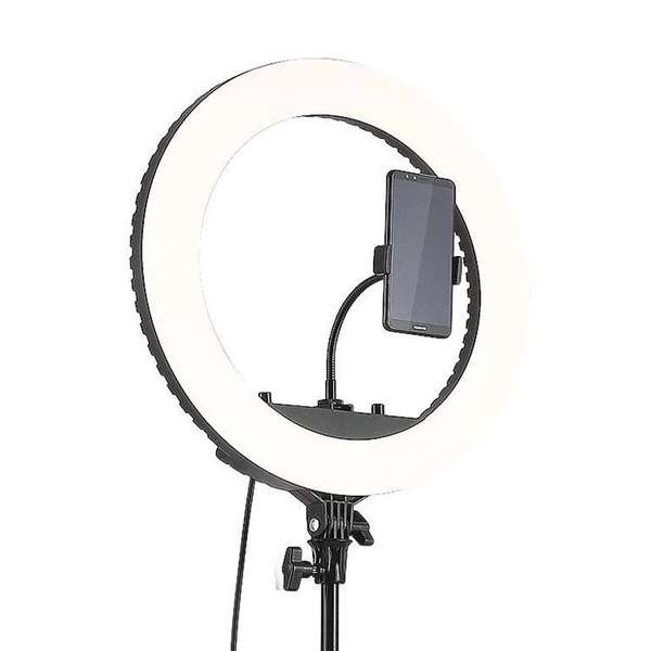 Лампа кольцевая 45 см HQ-18, 112 диода, 55 Вт,   держатель смартфона   сумка   штатив 2,1 м. - Изображение #4, Объявление #1668353