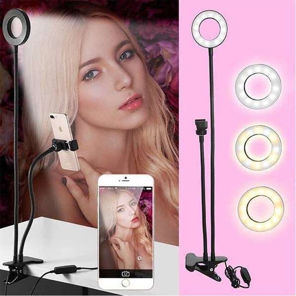 Кольцевая лампа Led-90 с гибким держателем для телефона. ХИТ 2019 Белая,Черная - Изображение #7, Объявление #1668243